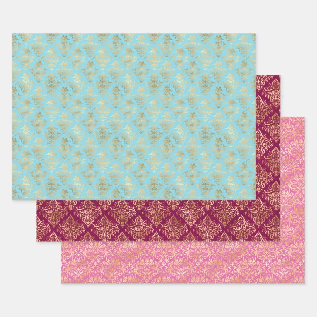 Papier d'enlèvement de Damas et d'huile d'or (Lot)