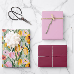 Papier d'enrobage de tulipe florale et de tourneso
