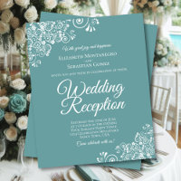 Dentelle blanche sur le budget Turquoise Invitatio