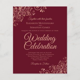 Papier Dentelle d'or rose sur la Bourgogne BUDGET Mariage