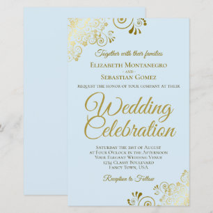 Papier Dentelle d'or sur le Faire-part de mariage BUDGET