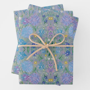 Papier d'enveloppement à la florale de pois doux