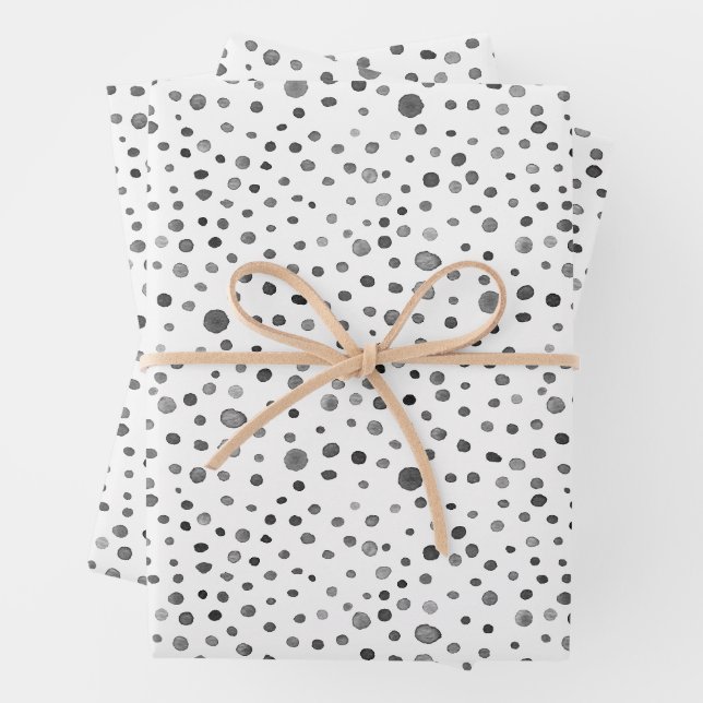 Papier d'enveloppement à l'aquarelle Confetti de c (En situation)