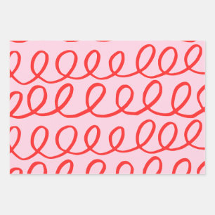 Papier d'enveloppement Abstrait rose et rouge