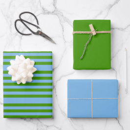 Papier d'enveloppement bleu et vert laiton Denim