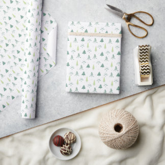Papier d'enveloppement cadeau de la forêt de pins