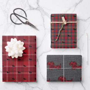 Papier d'enveloppement cadeau de Noël plaqué Dachs