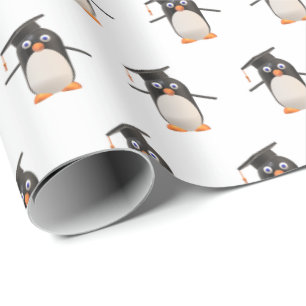 Papier d'enveloppement cadeau pour pingouin mignon