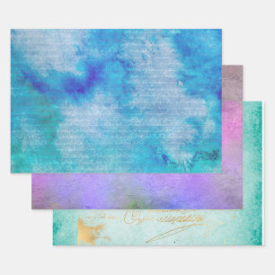 Papier d'enveloppement couleur eau d'hiver