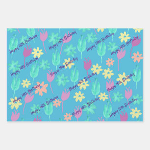 Papier d'enveloppement d'anniversaire personnalis