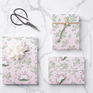 Papier d'enveloppement de Baby shower de fleurs de