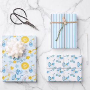 Papier d'enveloppement de Baby shower garçon sér