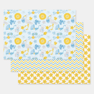 Papier d'enveloppement de Baby shower garçon série