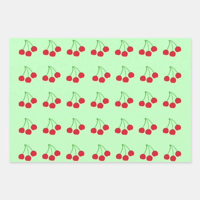 Papier d'enveloppement de cerises gaies (Devant 3)