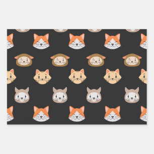 Papier d'enveloppement de chats mignon