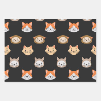 Papier d'enveloppement de chats mignon