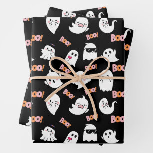 Papier d'enveloppement de fantôme mignon