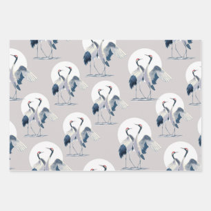 Papier d'enveloppement de grues japonaises