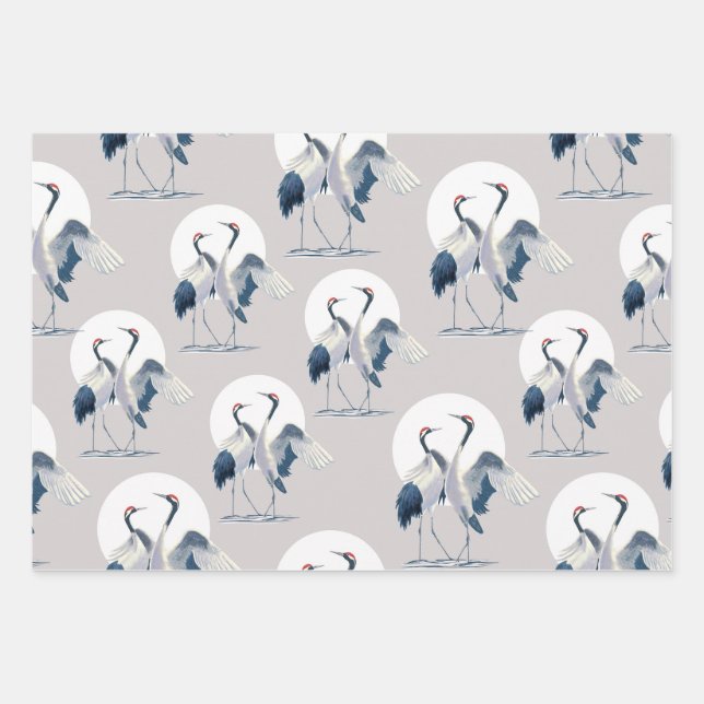 Papier d'enveloppement de grues japonaises (Devant 3)