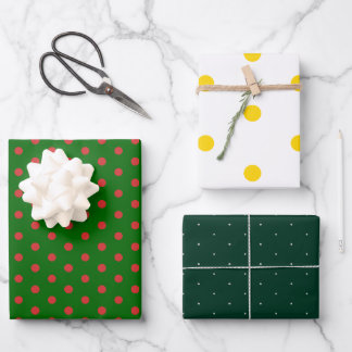 Papier d'enveloppement de la Polka verte Festive