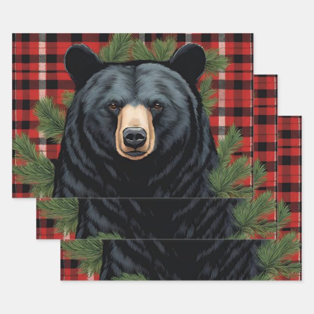 Papier d'enveloppement de l'ours noir du Nord (Lot)