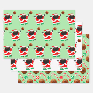 Papier d'enveloppement de Noël de basket-ball