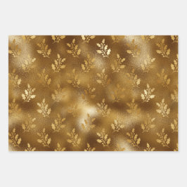 Papier d'enveloppement de Noël de Mistletoe d'or