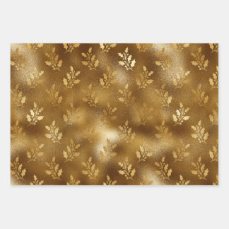 Papier d'enveloppement de Noël de Mistletoe d'or