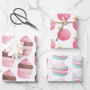 Papier d'enveloppement de Noël en Cupcake d'aquare