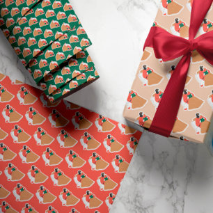 Papier d'enveloppement de Noël festif