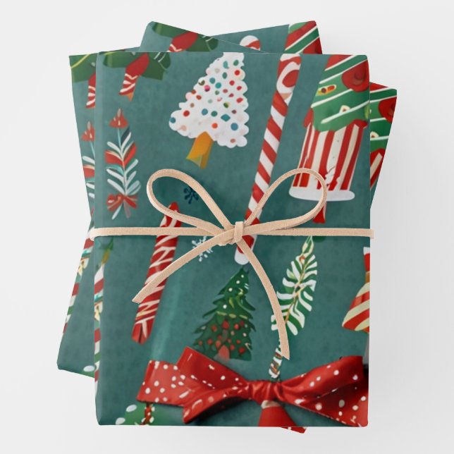 Papier d'enveloppement de Noël festif (En situation)