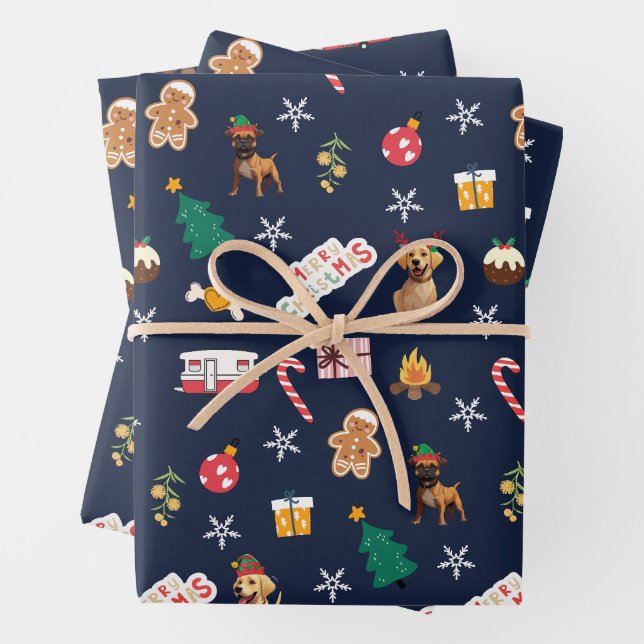 Papier d'enveloppement de Noël Frank & Baxter - Ma (En situation)