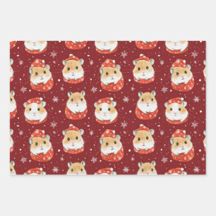Papier d'enveloppement de Noël Hamster