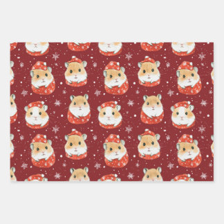 Papier d'enveloppement de Noël Hamster