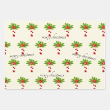 Papier d'enveloppement de Noël Jeu de 3 feuilles p