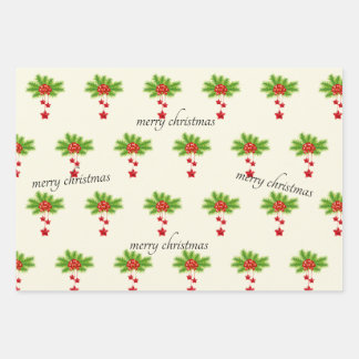 Papier d'enveloppement de Noël Jeu de 3 feuilles p