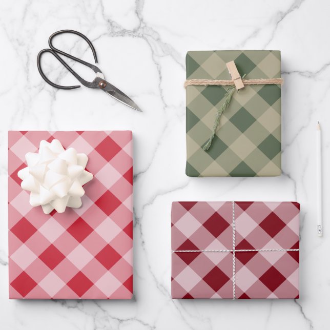 Papier d'enveloppement de Noël Motif rétro (Recto)