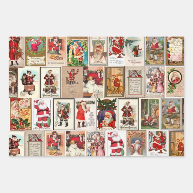 Papier d'enveloppement de Noël père Noël (Devant)