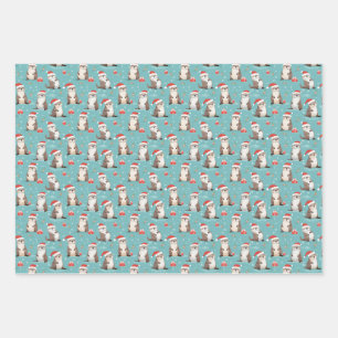 Papier d'enveloppement de Noël père Noël Otter