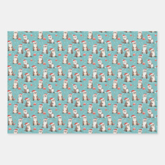 Papier d'enveloppement de Noël père Noël Otter