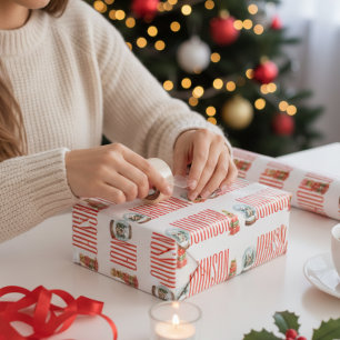 Papier d'enveloppement de Noël personnalisé