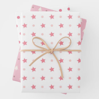 Papier d'enveloppement de Noël rose