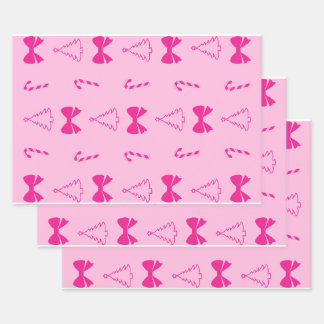 Papier d'enveloppement de Noël rose