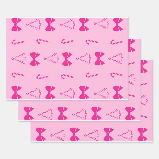 Papier d'enveloppement de Noël rose (Lot)