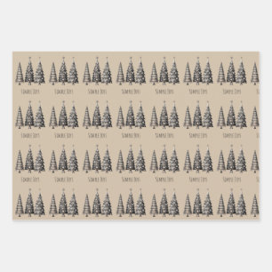 Papier d'enveloppement de Noël rustique