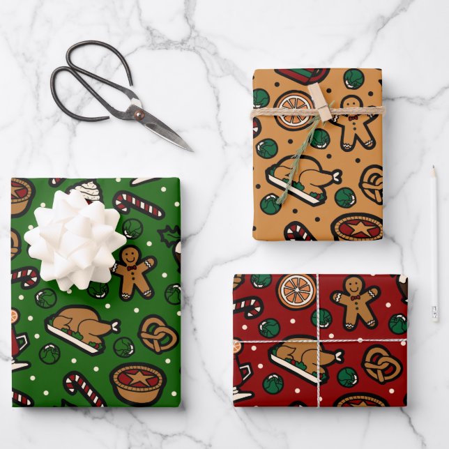 Papier d'enveloppement de nourriture de Noël migno (Recto)