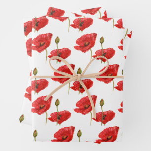 Papier d'enveloppement de pavot rouge