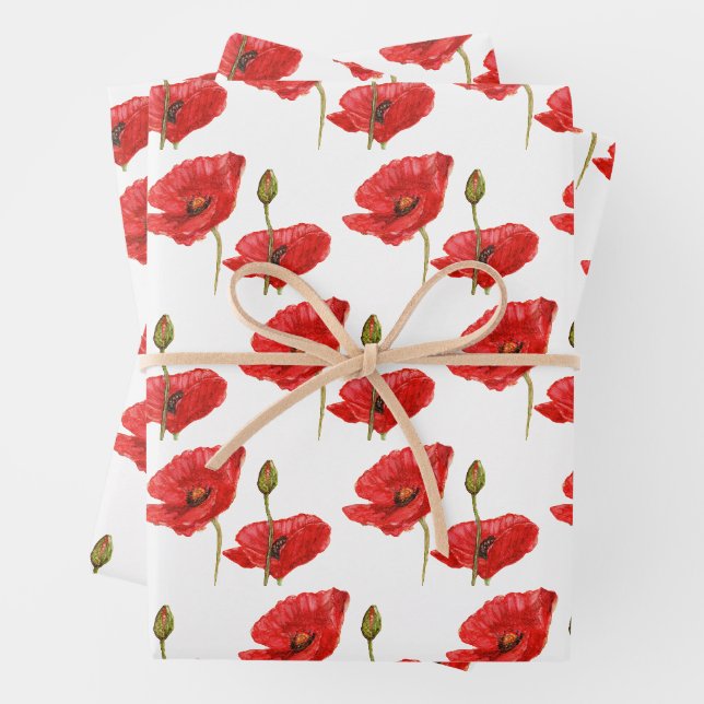 Papier d'enveloppement de pavot rouge (En situation)
