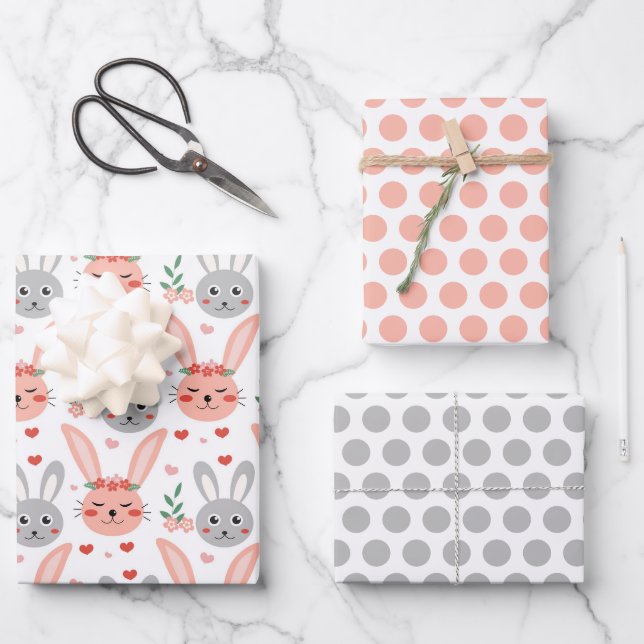 Papier d'enveloppement de printemps de lapin de Pâ (Recto)