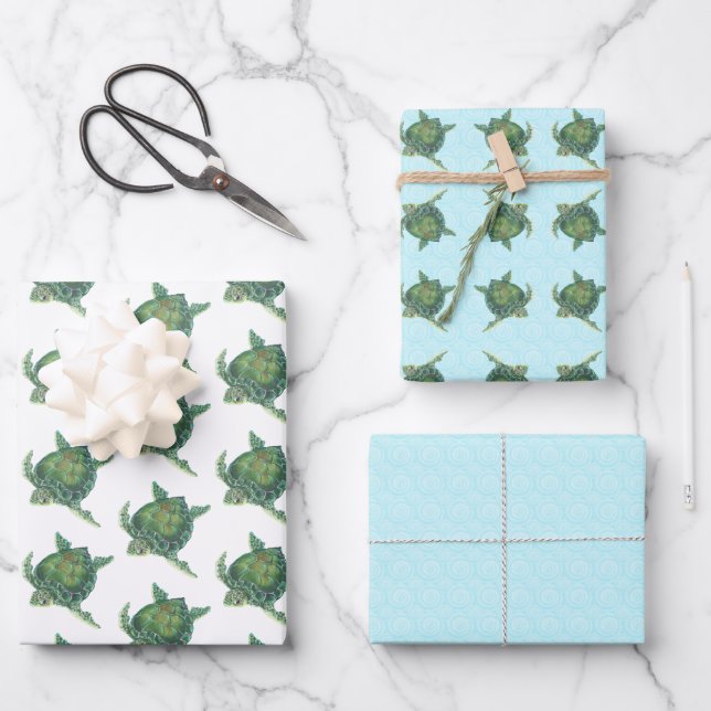 Papier d'enveloppement de tortue de mer (Recto)